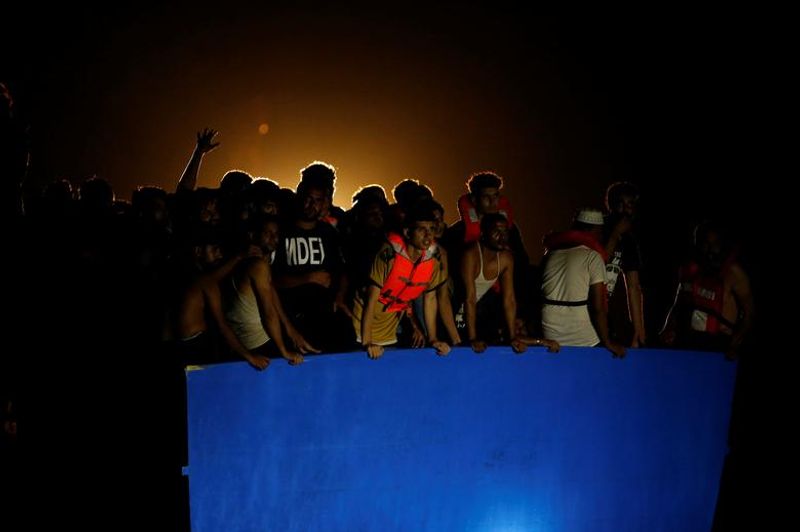 394 people rescued from a refugee boat in Mediterranean Sea