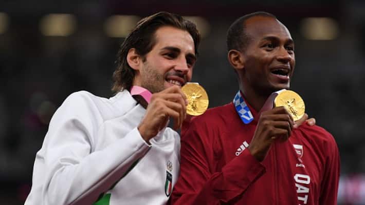 Mutaz Essa Barshim and Gianmarco Tamberi share gold in high jump event of Tokyo 2020 olympics spb Mutaz Essa Barshim and Gianmarco Tamberi share gold in high jump event of Tokyo 2020 olympics spb