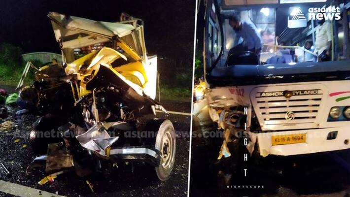 accident in ettumanoor as ksrtc bus collides with pickup van accident in ettumanoor as ksrtc bus collides with pickup van