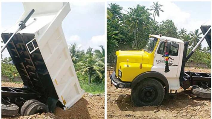 Tipper lorry seized in Trivandrum Tipper lorry seized in Trivandrum