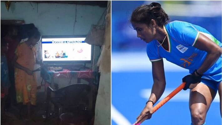 The family of women's hockey player Salima Tate got TV to watch the match The family of women's hockey player Salima Tate got TV to watch the match