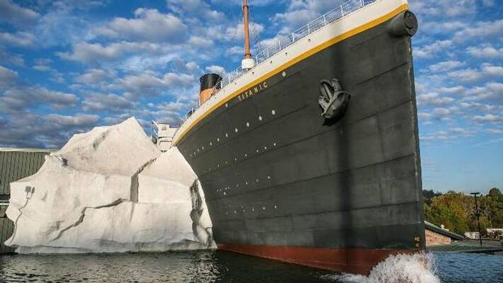 iceberg wall in titanic museum collapses iceberg wall in titanic museum collapses