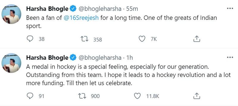 here the reactions of celebrities after India hockey bronze