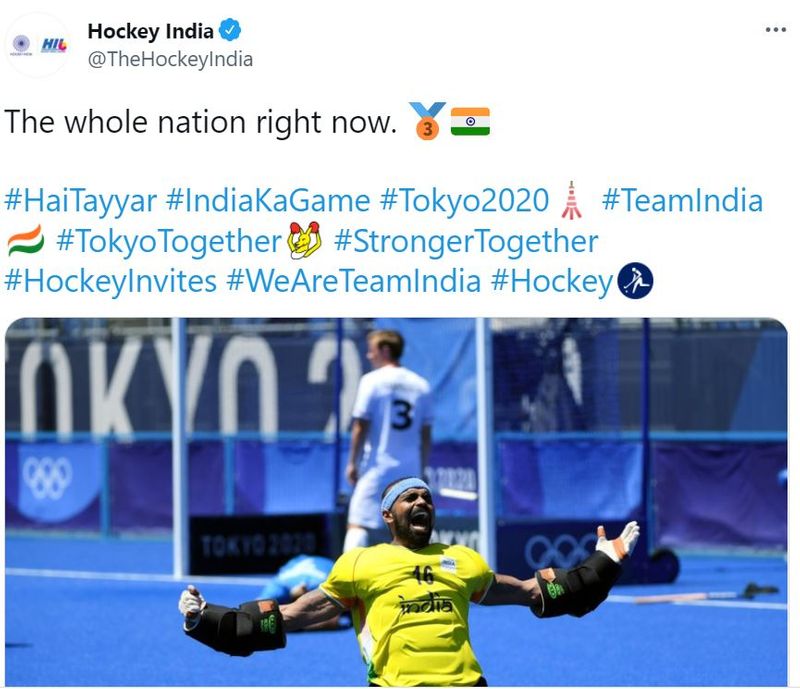 here the reactions of celebrities after India hockey bronze