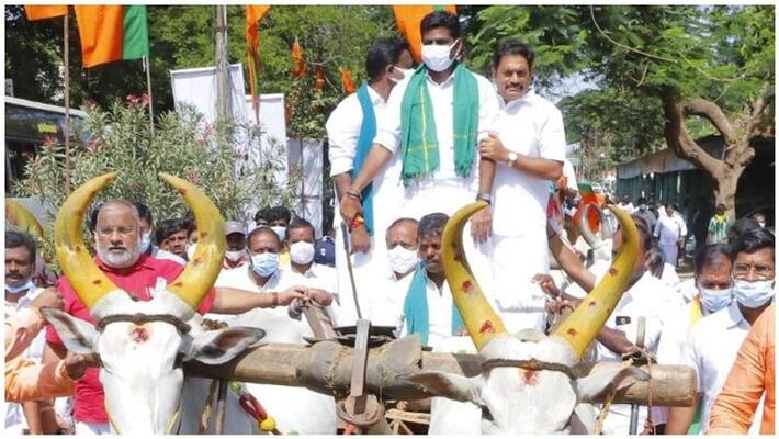 Annamalai who came in a cow cart ... is not against the ruling BJP ... Congressmen Annamalai who came in a cow cart ... is not against the ruling BJP ... Congressmen
