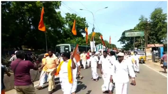 Chidambaram temple demolition by tn govt against bjp party protest Chidambaram temple demolition by tn govt against bjp party protest