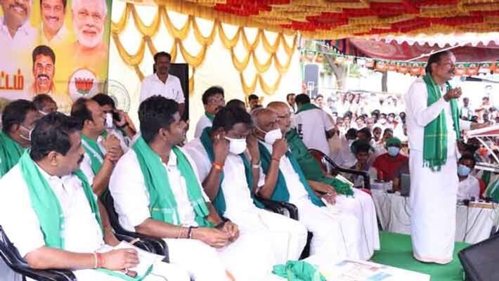 first protest... Annamalai showing mass in Thanjavur first protest... Annamalai showing mass in Thanjavur