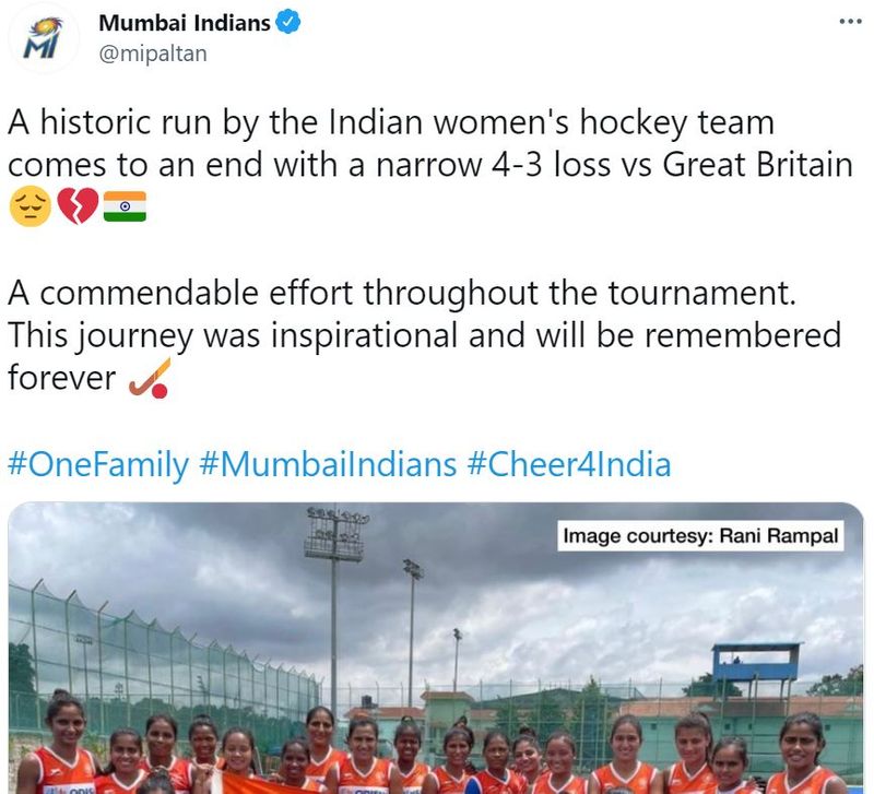 Social Media reacts India loss against Britain in Women Hockey
