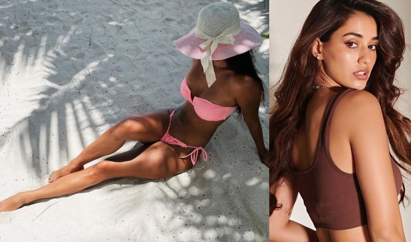 heroin disha patani jaw dropping pose in two peace bikini blows your mind