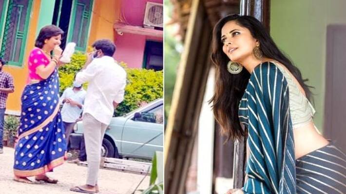 jabardasth anchor anasuya look leak in pushpa movie photo viral jabardasth anchor anasuya look leak in pushpa movie photo viral