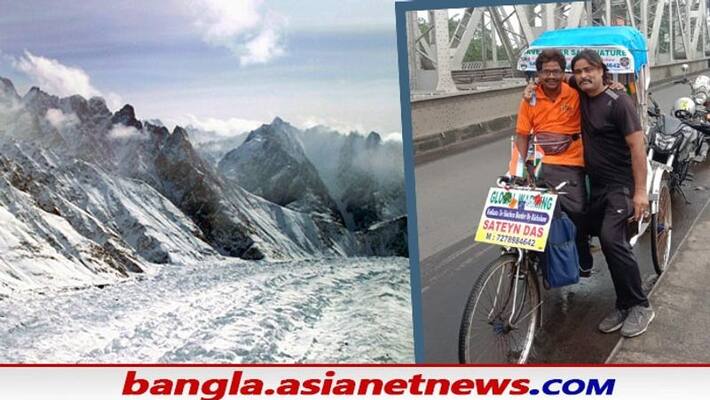 Satyen Das is going to Siachen with his rickshaw for spreading awareness on Global Warming Satyen Das is going to Siachen with his rickshaw for spreading awareness on Global Warming