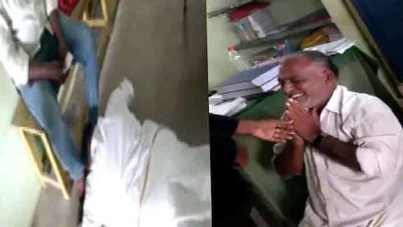 village assistant Telling the caste, the scene that fell on its feet apologized was viral