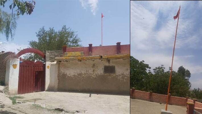 Afganistan flag removed from Gurudwara Tahla Sahib by the Taliban is re-raised Afganistan flag removed from Gurudwara Tahla Sahib by the Taliban is re-raised