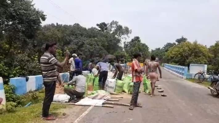 the restoration of the collapsed bridge started in Purulia bmm the restoration of the collapsed bridge started in Purulia bmm