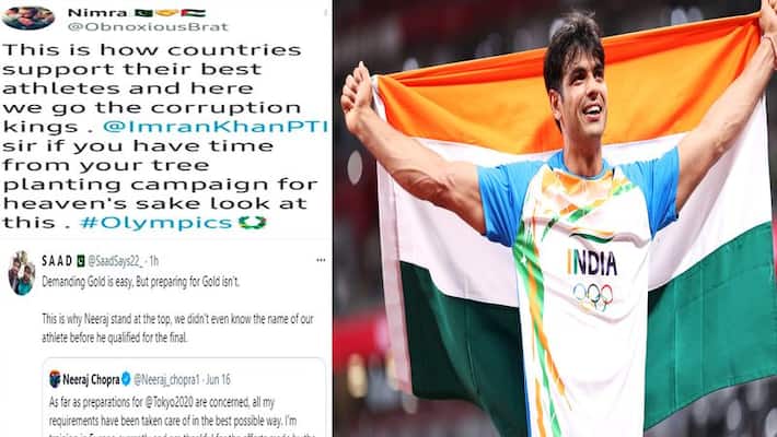 Pakistani users enjoyed their PM imran khan after Neeraj Chopra won the gold gold Pakistani users enjoyed their PM imran khan after Neeraj Chopra won the gold gold