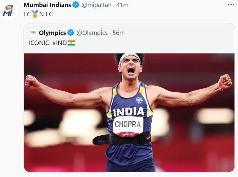 India congrats Neeraj Chopra for first track and field gold in Olympics