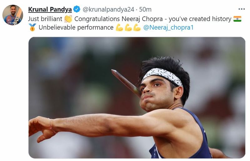 India congrats Neeraj Chopra for first track and field gold in Olympics