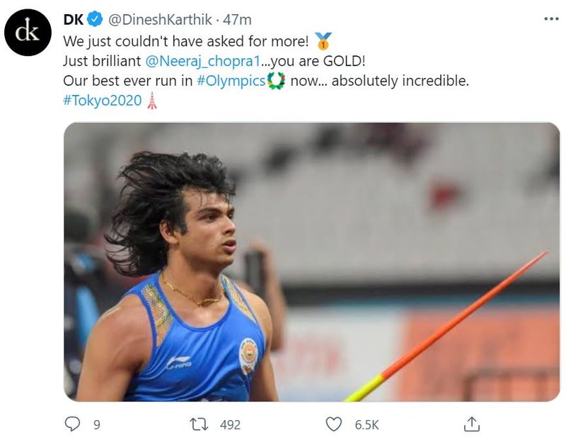 India congrats Neeraj Chopra for first track and field gold in Olympics