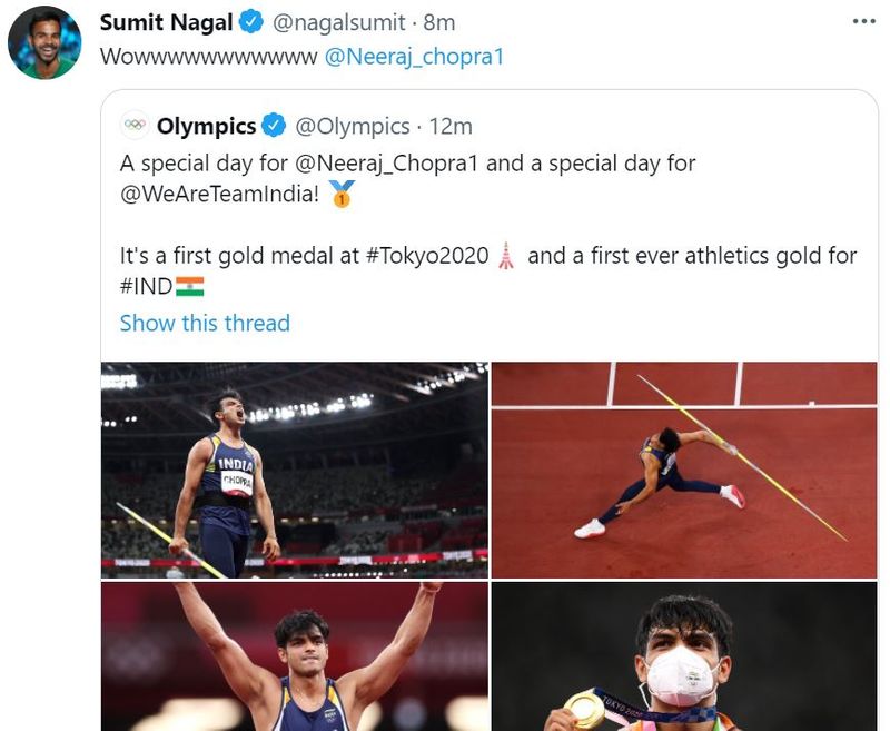 India congrats Neeraj Chopra for first track and field gold in Olympics