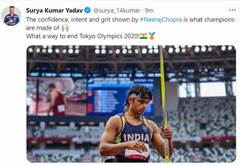 India congrats Neeraj Chopra for first track and field gold in Olympics
