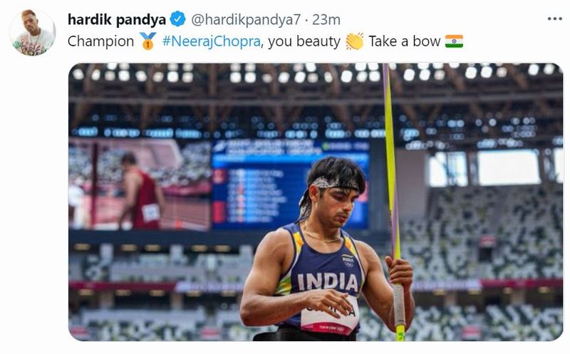 India congrats Neeraj Chopra for first track and field gold in Olympics