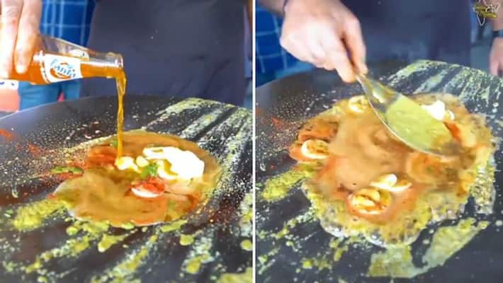 Surat street vendor prepares fried eggs adding Fanta; netizens baffle-tgy Surat street vendor prepares fried eggs adding Fanta; netizens baffle-tgy