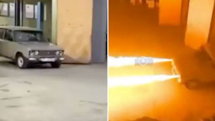 Russian mechanic turns car into flamethrower; reminds netizens of 'Mad Max'-tgy Russian mechanic turns car into flamethrower; reminds netizens of 'Mad Max'-tgy