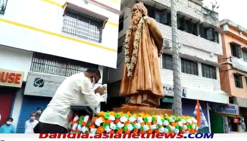 TMC celebrates Rabindranath Tagores death anniversary in Raiganj on Sunday RTB