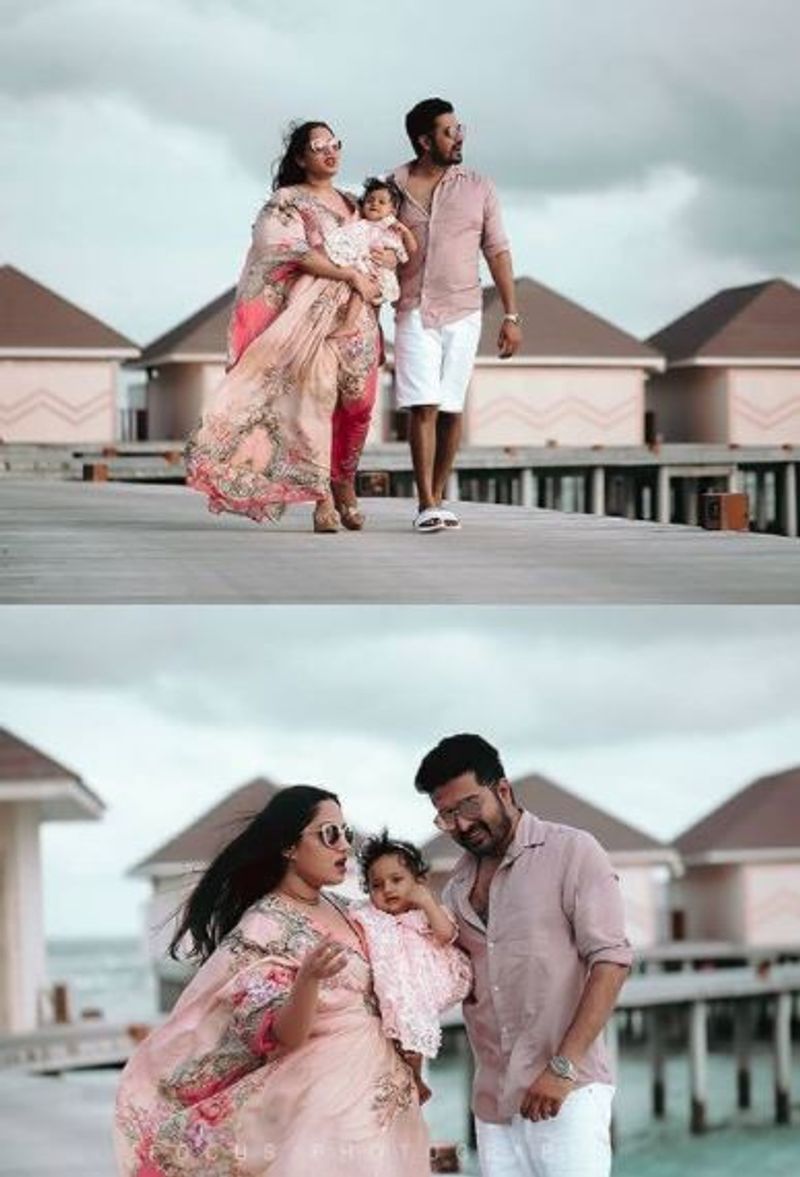 Kannada actor Skanda Ashok celebrates daughter Vishika first birthday in Maldives vcs