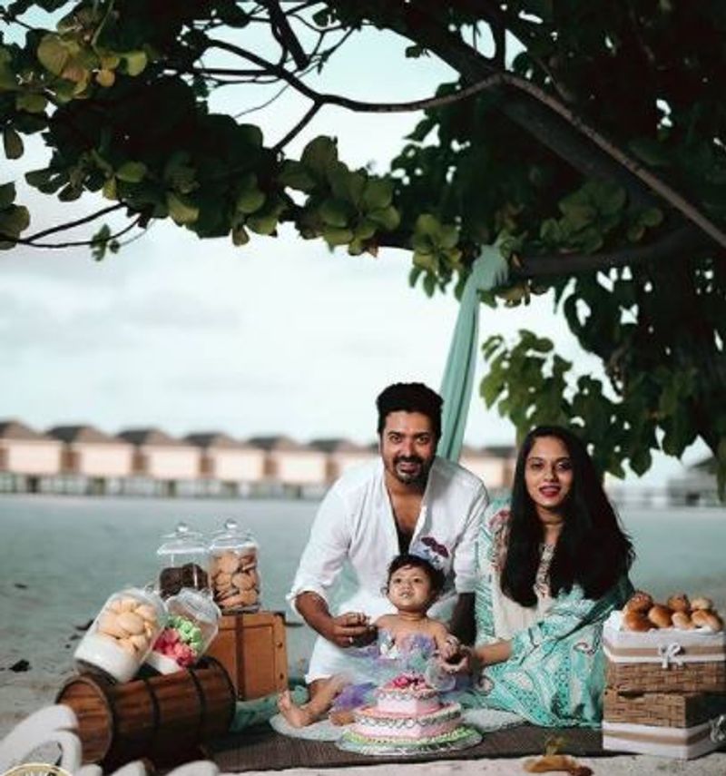 Kannada actor Skanda Ashok celebrates daughter Vishika first birthday in Maldives vcs