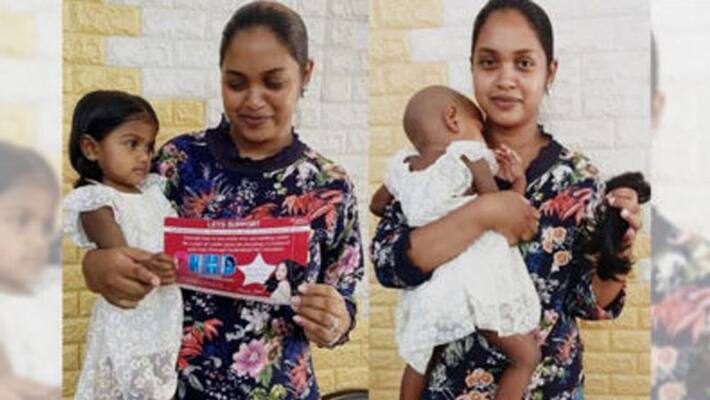 16 month old girl donates hair for cancer patients in Hyderabad 16 month old girl donates hair for cancer patients in Hyderabad