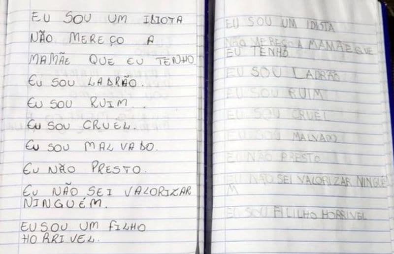 Heartbreaking note of boy 7 kept chained in wardrobe forced to write Horrible words pod