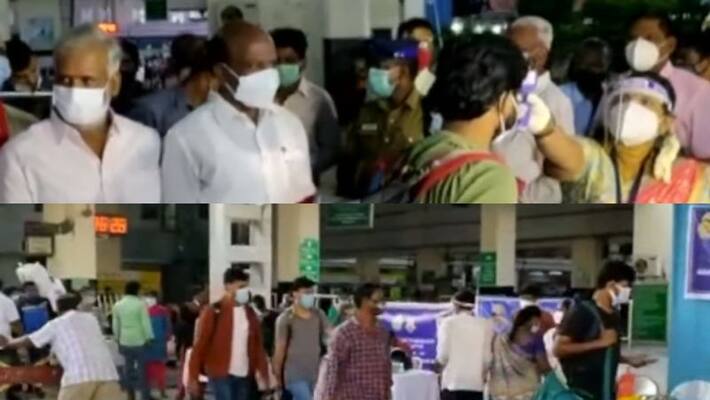 strict covid checking for Keralites in Chennai central station strict covid checking for Keralites in Chennai central station