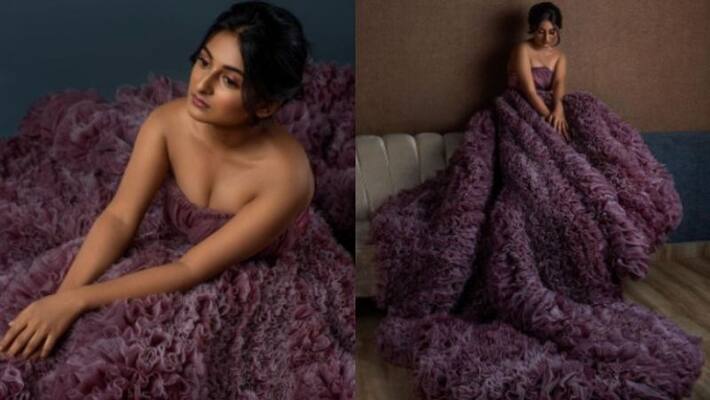 actress esther anil in 58 kilogram gown photos viral actress esther anil in 58 kilogram gown photos viral