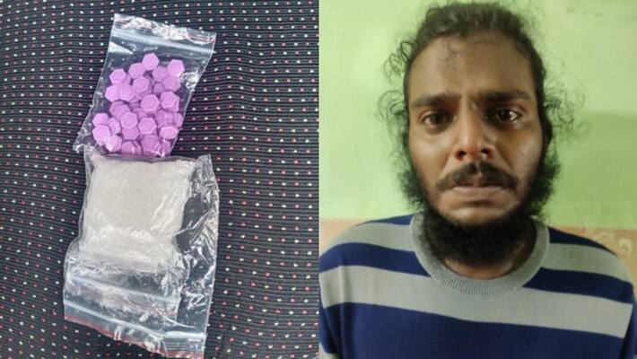youth arrested with huge amount of highly dangerous banned synthetic drugs in Thrissur youth arrested with huge amount of highly dangerous banned synthetic drugs in Thrissur
