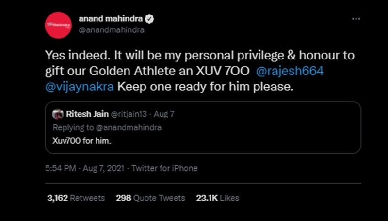 How is Neeraj Chopra connected to Prabhas? Here's what Anand Mahindra has to say RCB