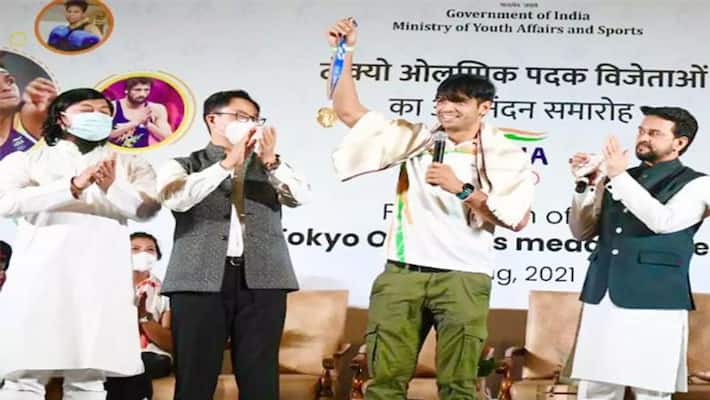 Tokyo Olympics 2020: keeping gold medal in my pocket from the day of winning it says Neeraj Chopra in felicitation ceremony Tokyo Olympics 2020: keeping gold medal in my pocket from the day of winning it says Neeraj Chopra in felicitation ceremony