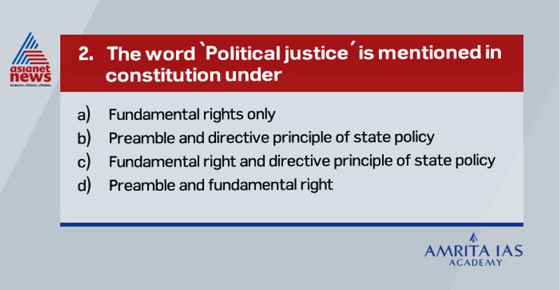 Civil Service Examination Where is the word political justice mentioned in the Constitution