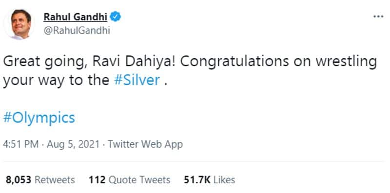 Fake screenshot of Rahul Gandhi tweet about Tokyo Olympic Medalist Neeraj Chopra goes viral