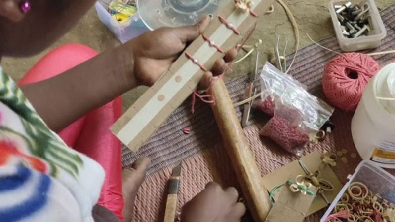 Gujarat Tribal women makes rakhis using bamboo in Rakshabandhan