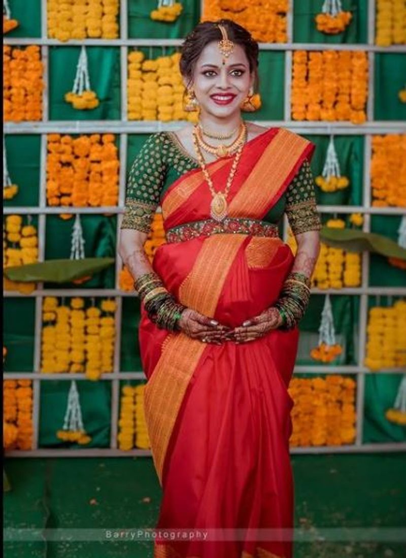 Kannada actress Amrutha Ramamoorthy traditional baby shower vcs