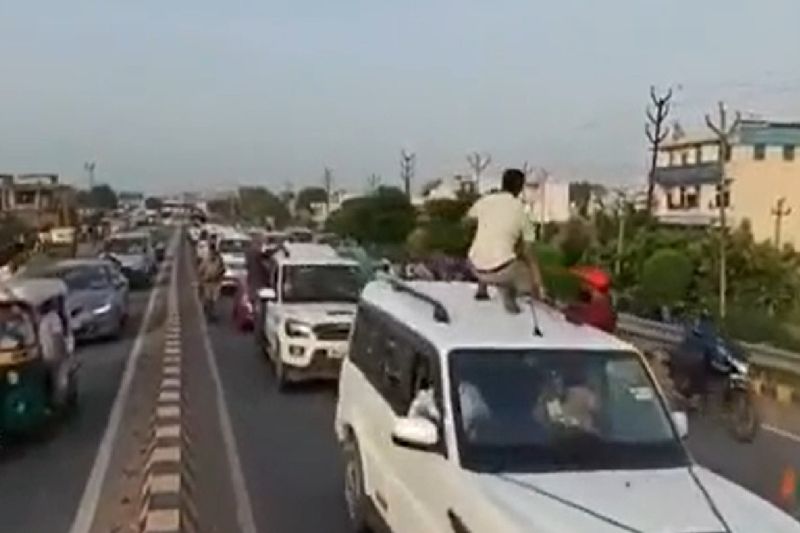 Uttar Pradesh, viral video of Ghaziabad BJP MLA Nandkishore Gujjar moving in Mercedes car without number plate