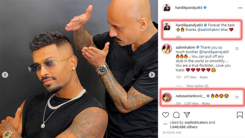 Hardik Pandya Flaunts New Hairstyle, Wife Natasa Stankovic comment goes viral, see pictures