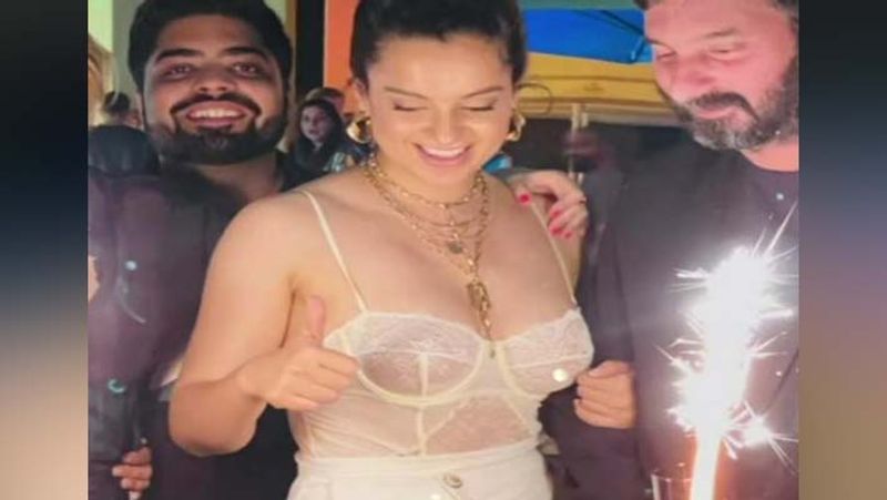 Kangana Ranaut got trolled for her transparent dress at dhaakad wrap up party