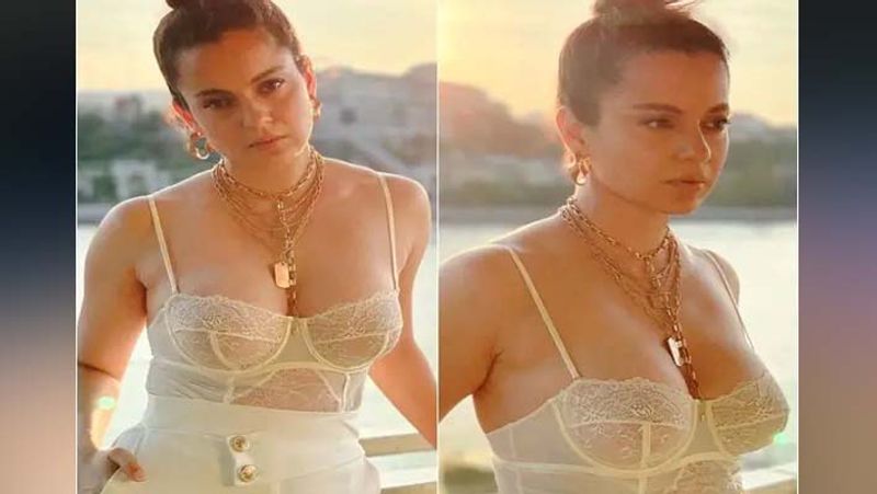 Kangana Ranaut got trolled for her transparent dress at dhaakad wrap up party