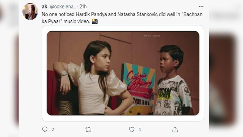 Hardik Pandya and Natasa Stankovic trolls on sehdev kumar dirdo bachpan ka pyar song