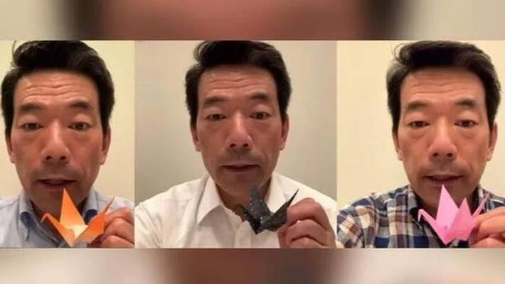 Hisao Inagaki posting origami crane for around one year Hisao Inagaki posting origami crane for around one year