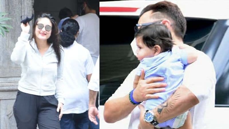 kareena kapoor and saif ali khan spotted with son jeh for first time