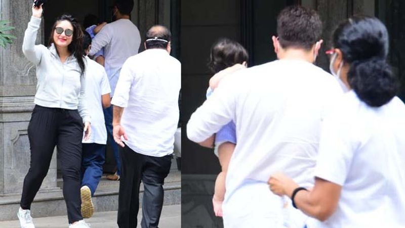 kareena kapoor and saif ali khan spotted with son jeh for first time
