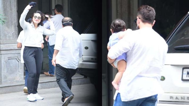 kareena kapoor and saif ali khan spotted with son jeh for first time